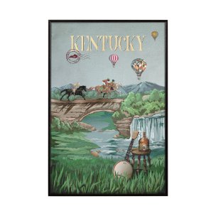 Kentucky Go USA (SM) by Mercana Studio a Hand Embellished Decograph Framed Art Print