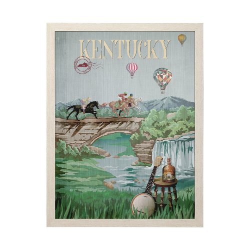 14999 - Kentucky Go USA (L) by Mercana Studio a Hand Embellished Decograph Framed Art Print