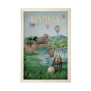 Kentucky Go USA (XL) by Mercana Studio a Hand Embellished Decograph Framed Art Print under Glass