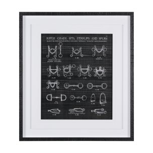 Equestrian Riding I BW by Mercana Studio Hand Embellished Framed Art Print Matted under Glass