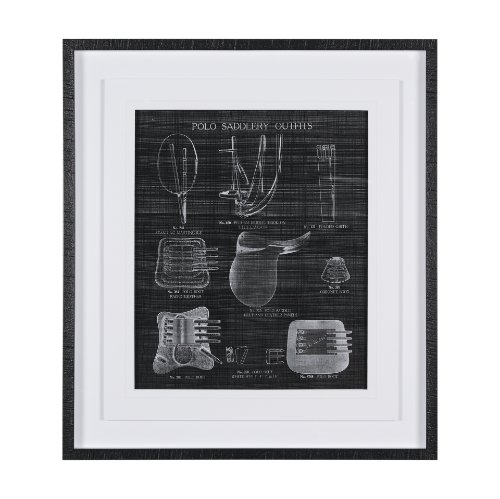14986 - Equestrian Riding IIBW by Mercana Studio Hand Embellished Framed Art Print Matted under Glass