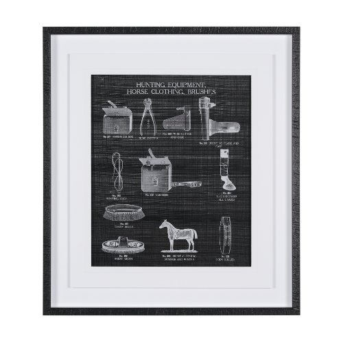 14988 - Equestrian Riding IV BW Horse by Mercana Studio Hand Embellished Framed Art Print Matted under Glass