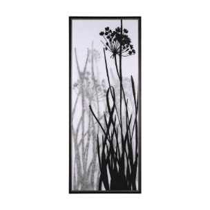 Floral Silhouette I by Mercana Studio a Hand Embellished Textured Framed Canvas