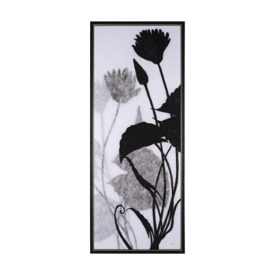 102588-FL - Floral Silhouette III by Mercana Studio a Hand Embellished Textured Framed Canvas