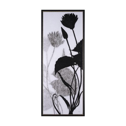 102588-FL - Floral Silhouette III by Mercana Studio a Hand Embellished Textured Framed Canvas