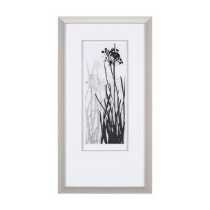 Floral Silhouette I by Mercana Studio Hand Embellished Textured Framed Art Print Matted under Glass