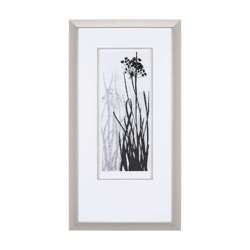 15010 - Floral Silhouette I by Mercana Studio Hand Embellished Textured Framed Art Print Matted under Glass