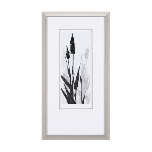 Floral Silhouette II by Mercana Studio Hand Embellished Textured Framed Art Print Matted under Glass