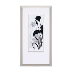 Floral Silhouette III by Mercana Studio Hand Embellished Textured Framed Art Print Matted under Glas