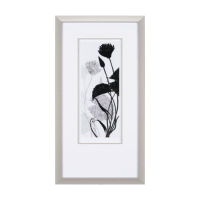15012 - Floral Silhouette III by Mercana Studio Hand Embellished Textured Framed Art Print Matted under Glas