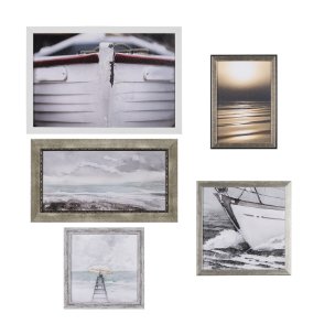 Seaside Vacation III by Mercana Studio a Hand Embellished Textured Framed Art Print