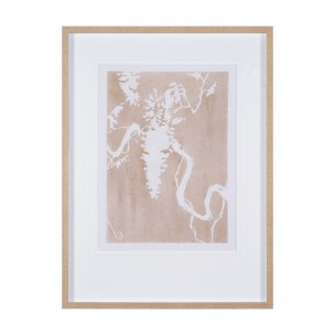 Flower Silhouette-Wisteria by Mercana Studio Hand Embellished Framed Art Print Matted under Glass