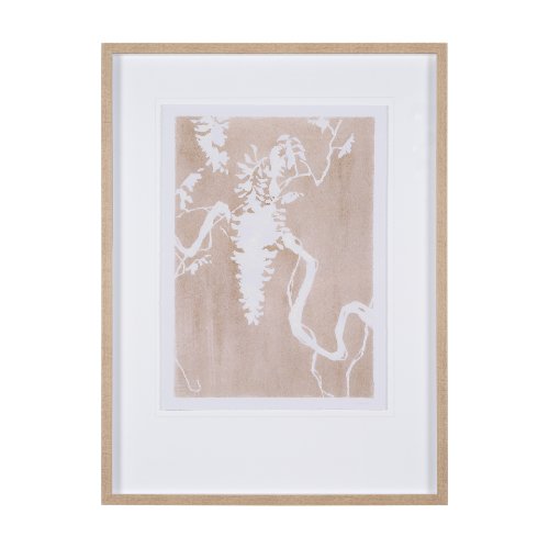 15051 - Flower Silhouette-Wisteria by Mercana Studio Hand Embellished Framed Art Print Matted under Glass