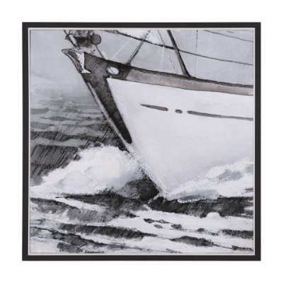 102595-FL - Seaside Vacation III by Mercana Studio a Hand Embellished Textured Framed Canvas