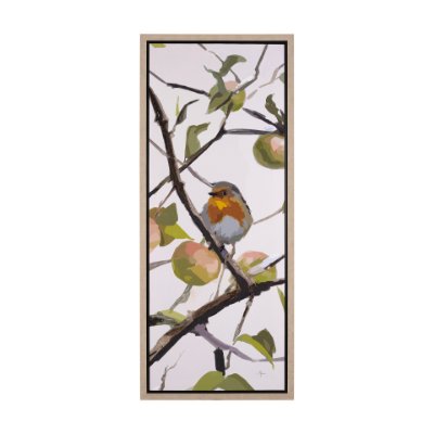 102596-FL - Birds & Apples I by Mercana Studio a Hand Embellished Textured Framed Canvas