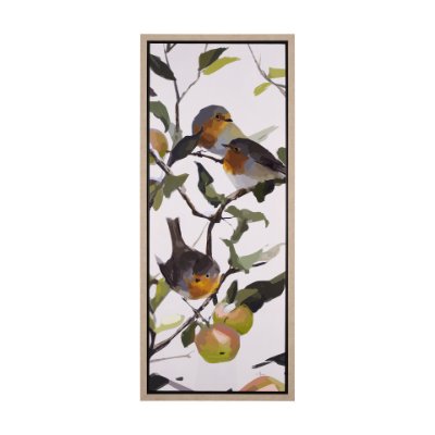 102597-FL - Birds & Apples II by Mercana Studio a Hand Embellished Textured Framed Canvas
