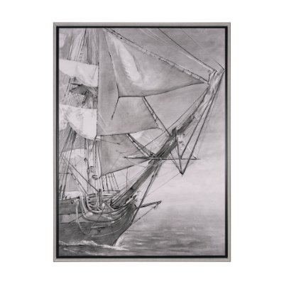 102599-FL - Tall Ship I by Mercana Studio a Hand Embellished Textured Framed Canvas