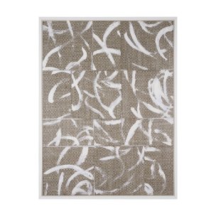 Woven Textile by Mercana Studio a Hand Embellished Textured Framed Canvas
