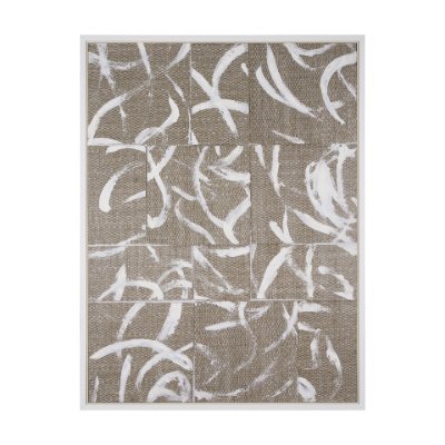 102601-FL - Woven Textile by Mercana Studio a Hand Embellished Textured Framed Canvas