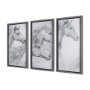 15025 - Running Horses (set of 3) by Mercana Studio a Hand Embellished Textured Framed Art Print