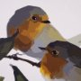 102597-FL - Birds & Apples II by Mercana Studio a Hand Embellished Textured Framed Canvas