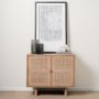 69909 - Grier 36" Light Brown Wood w/ Cane 2 Door Accent Cabinet