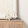 69477 - Hood  7.7L x 7.7W x 9.4H White Geometric Ceramic Object