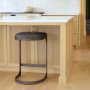 69268 - Tyson 17L x 18W x 28H Black Leather W/ Metal Frame Counter Stool