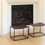 69397 - Clarissa 22.0L x 16.0W x 16.5H Brown Leather Woven Seat W/ Black Metal Frame Stool