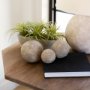70220 - Sunita Set of 3 Gray Paper Mache Orbs