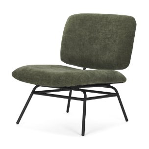 Nora Forest Green Fabric w/ Matte Black Metal Legs Accent Chair