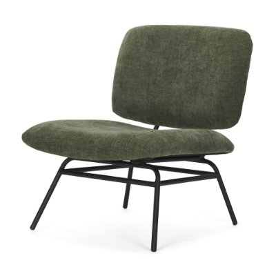 70685 - Nora Forest Green Fabric w/ Matte Black Metal Legs Accent Chair