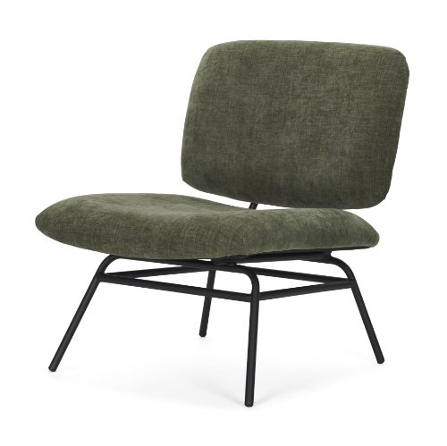 70685 - Nora Forest Green Fabric w/ Matte Black Metal Legs Accent Chair