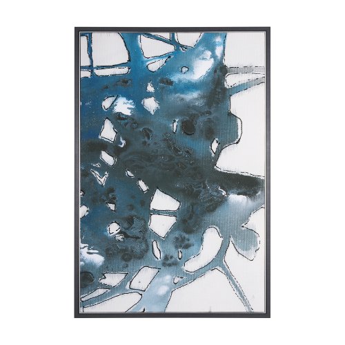 102604-FL - Tributary I by Mercana Studio a Hand Embellished Textured Framed Canvas