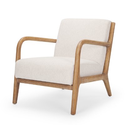 70415 - Cashel Accent Chair W/ Medium Brown Wood and Beige Fabric