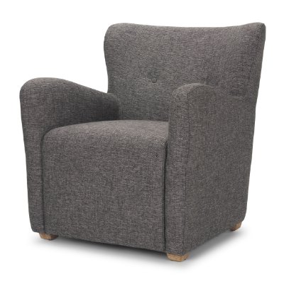 70429 - Dunstan Accent Chair Upholstered Gray Twill Fabric and Medium Brown Wood Feet