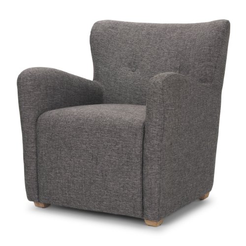 70429 - Dunstan Accent Chair Upholstered Gray Twill Fabric and Medium Brown Wood Feet