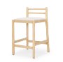 70592 - Sam Counter Stool W/ Light Brown Wood Frame and Beige Upholstered Seat