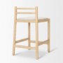 70592 - Sam Counter Stool W/ Light Brown Wood Frame and Beige Upholstered Seat