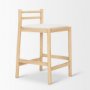70592 - Sam Counter Stool W/ Light Brown Wood Frame and Beige Upholstered Seat