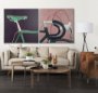 102020-L - Bike Handle Pink by Alarm a Hand Embellished Textured Canvas