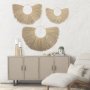 70223 - Bayu Set of 3 Seagrass Boho Weave Fan Wall Decor