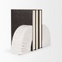 70503 - Stept White Marble Bookends w/rough carving (set of 2)