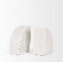 70503 - Stept White Marble Bookends w/rough carving (set of 2)