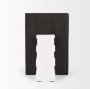 70504 - Cavetto White Marble Bookends w/rough carving S/2