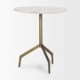 70153 - Serre Marble Top 3 Prong Gold Metal Base End Table 