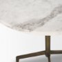 70153 - Serre Marble Top 3 Prong Gold Metal Base End Table 