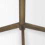 70153 - Serre Marble Top 3 Prong Gold Metal Base End Table 