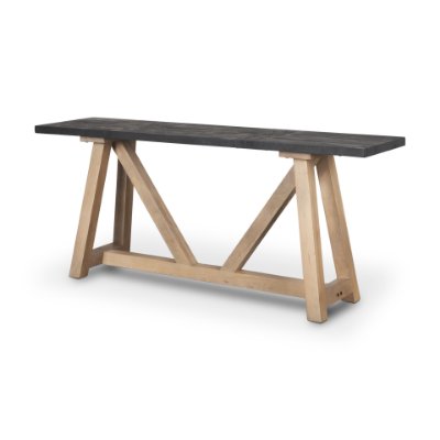 70556 - Rialto Two-Toned Black and Brown Wood Angular Leg Console Table 