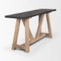 70556 - Rialto Two-Toned Black and Brown Wood Angular Leg Console Table 
